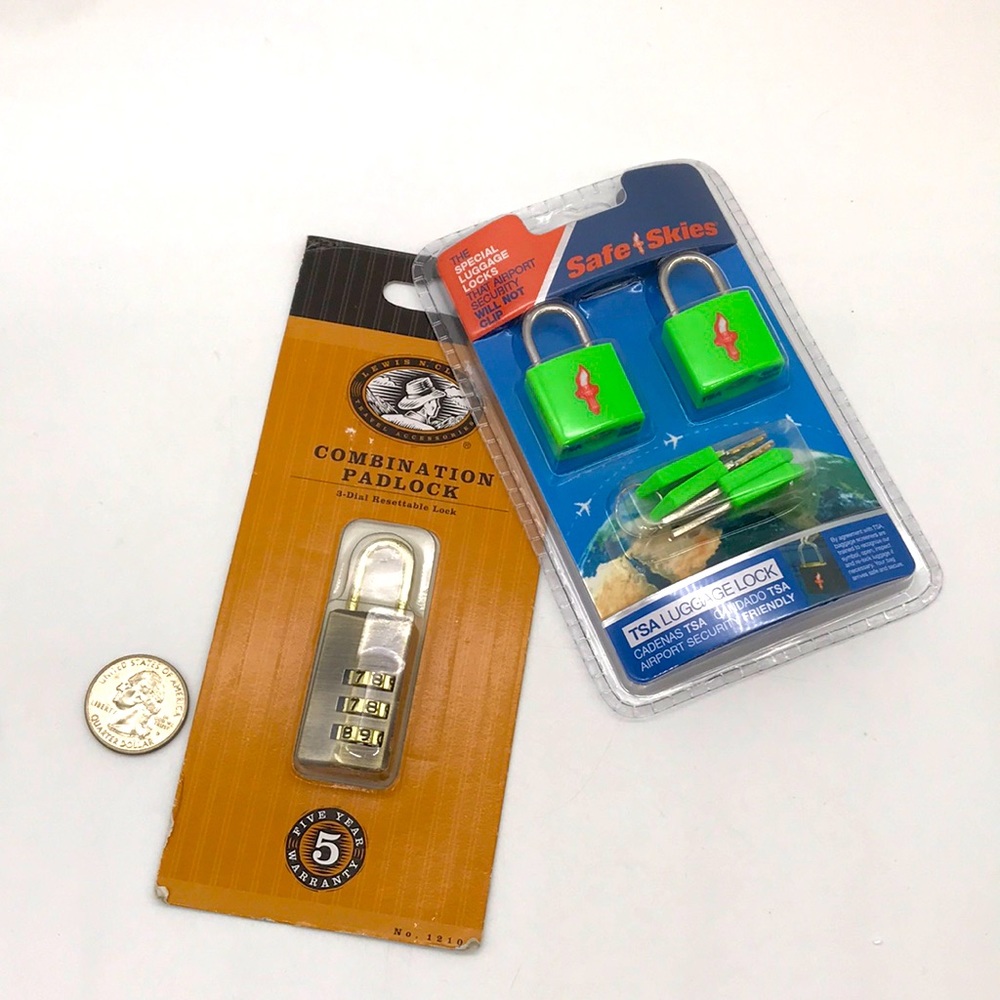 NIB-Luggage Lock + Keys & Combination Padlock